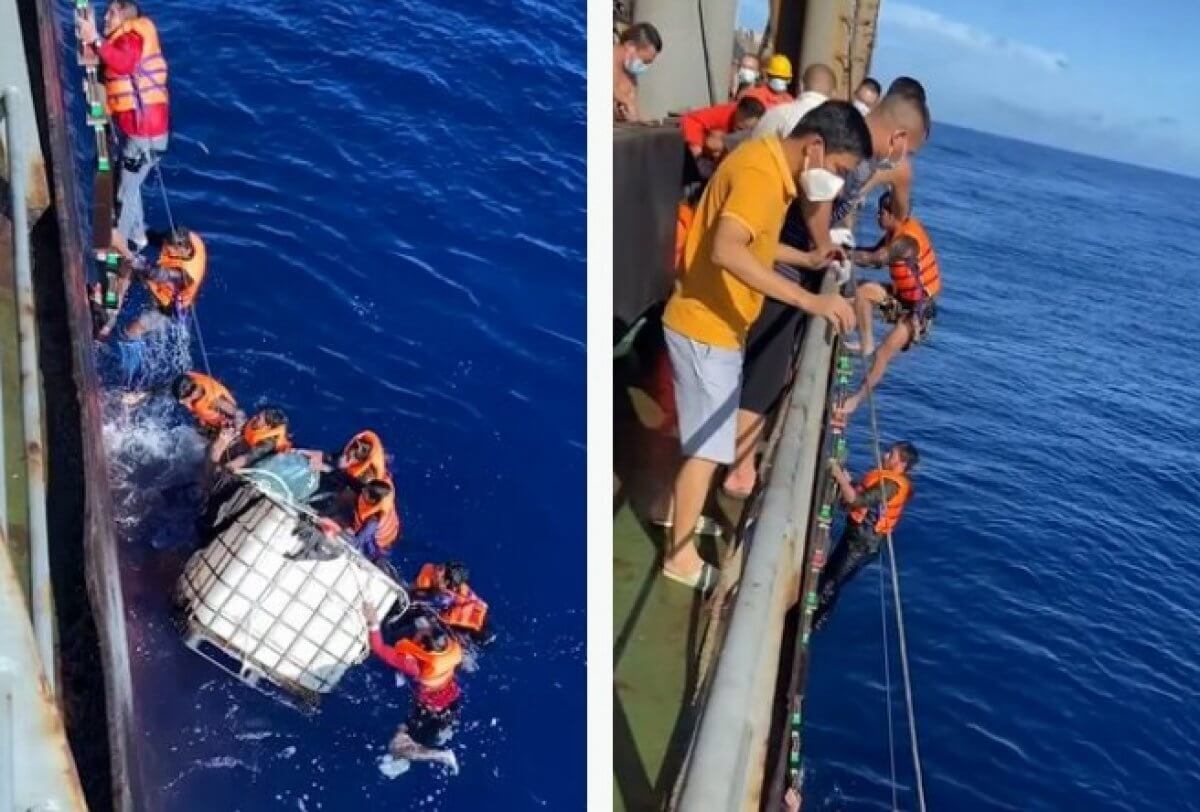 Восемь рыбаков трое суток провели на пластиковом баке в море