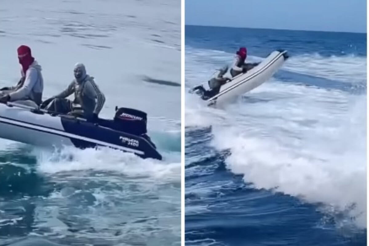 Погоню за браконьерами на Каспии сняли на видео в Мангистау